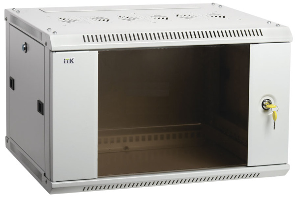 Купить IEK LINEA W ITK Шкаф LINEA W 9U 600x600 мм дверь стекло, RAL7035 LWR3-09U66-GF