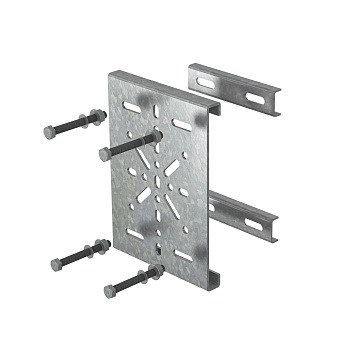 OSTEC Крепление монтажной пластины к опорам ограждений, толщ. 3,0 мм, Сендзимир цинк