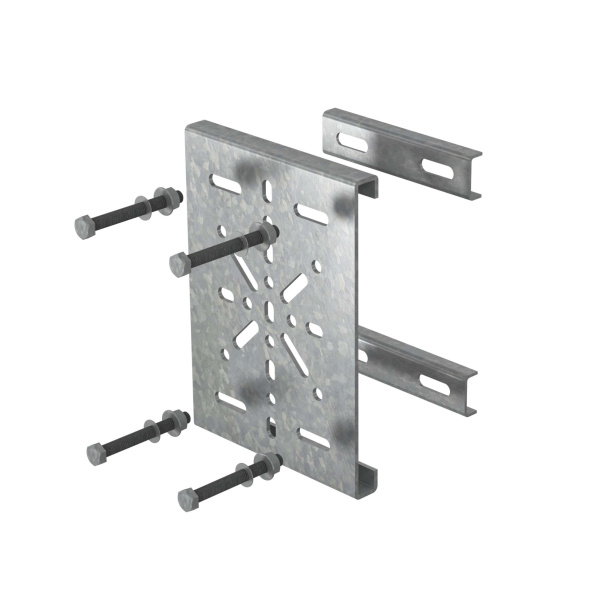 OSTEC Крепление монтажной пластины к опорам ограждений, толщ. 3,0 мм, Сендзимир цинк