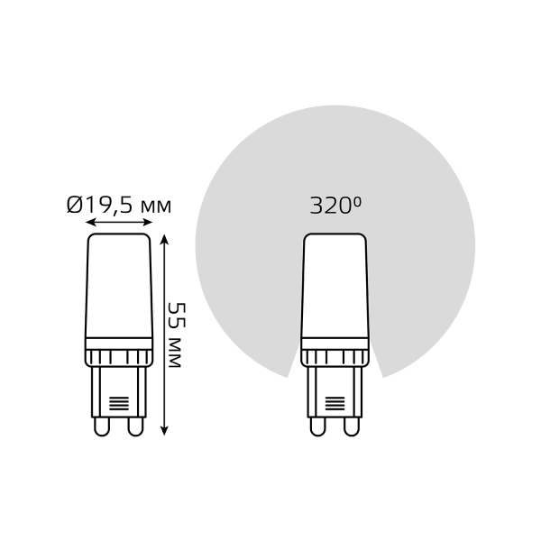 Купить Gauss Лампа G9 AC185-265V 5,5W 560lm 6500K керамика LED 107009306