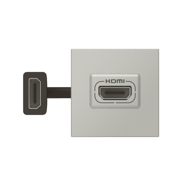 Legrand Mosaic Алюминий Розетка HDMI , 2 модуля, со шнуром 079279L