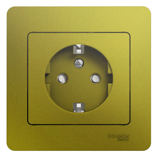 SE Glossa Фисташковый Розетка с/з со шторками (в сборе) GSL001044