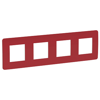 SE Unica Studio Красная/Белая Рамка 4-ная NU280813