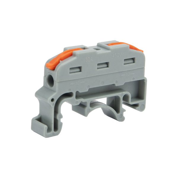 Клемма СМК 222-421D проходная 1-полюсная, с креплением на DIN-рейку (0,08-4 мм²) серая (25 шт./уп.) Rexant 07-6263-1