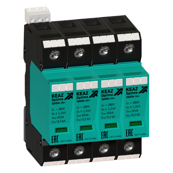 КЭАЗ Ограничитель импульсных перенапряжений (УЗИП) OptiDin OM-I-4-280/12,5/R