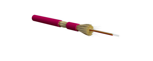 Hyperline FO-DT-IN-504-4-LSZH-MG Кабель волоконно-оптический 50/125 (OM4) многомодовый, 4 волокна, плотное буферное покрытие (tight buffer), для внутр 390745