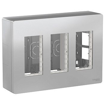 SE Unica System+ Алюминий Блок открытой установки 3х2 NU123430