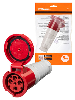 TDM Розетка 234 переносная 3Р+РЕ 63А 380В IP54 SQ0603-0017