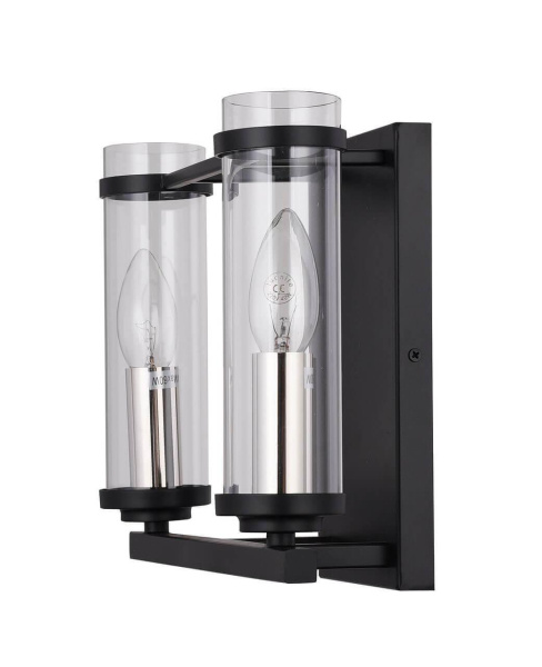 Купить ST LUCE SL334.401.02 Бра  Черный, Никель/Прозрачный E14 2*60W