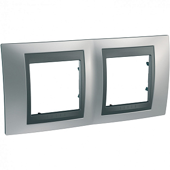 SE Unica Top Хром матовый Графит Рамка 2-ая MGU66.004.238