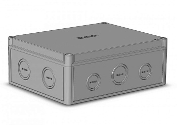 Hegel Коробка приборная поликарбонат, светло-серая, низк крышка, 4-6 вводов, DIN-рейка, внутр разм 230х180х85 мм, IP65 КР2803-713