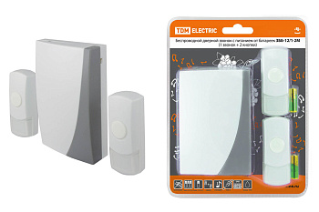 TDM Звонок ЗББ-12/1-2М (беспр., бат., 2 кнопки) SQ1901-0006