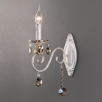 Eurosvet Классическое бра с хрусталем 10104/1 белый с золотом/тонированный хрусталь Strotskis a045538