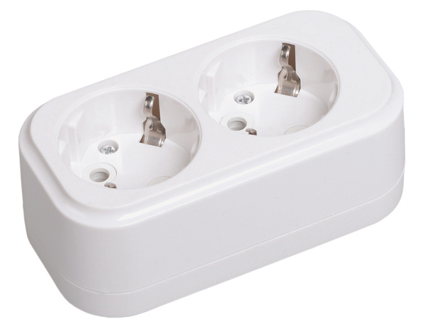 IEK Розетка переносная разб. К02 2 места CLASSIC