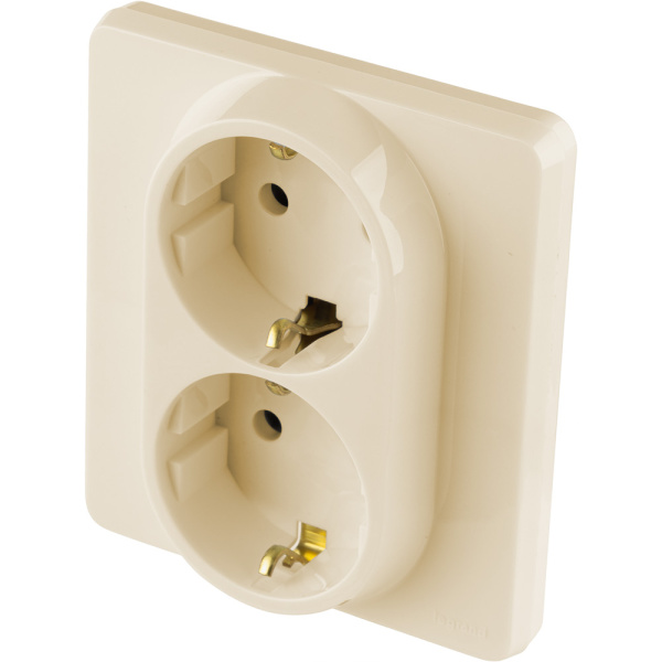 Купить Legrand INSPIRIA Слоновая кость Розетка 2 x 2К+З - немецкий стандарт - 16 А - 250 В 673751
