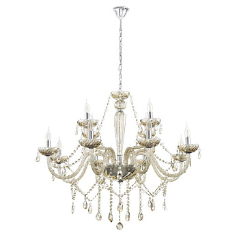 Eglo Люстра BASILANO, 12х40W (Е14), ?1000, H1500, стекло/коньяк 39094