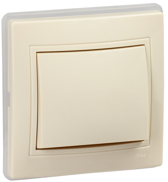 IEK KVARTA Выключатель 1кл ВС10-1-0-ККм-44 10А IP44 крем.