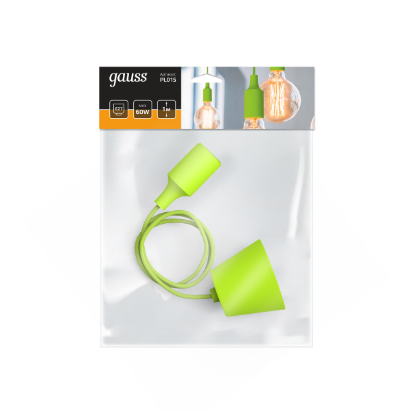 Купить Gauss Светильник подвесной Decor PL015 зеленый E27, 1 м, 1/40