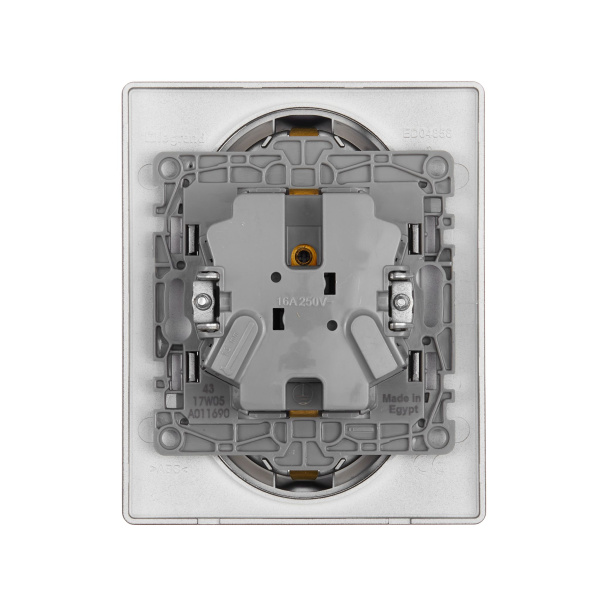 Купить Legrand Etika Антрацит Розетка 2-ая с/з, винт. клеммы, 16А, 250 В 672623