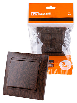 TDM Перекрестный выключатель 1-кл. 10А венге "Лама" SQ1815-0436