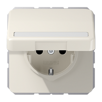 JUNG SCHUKO®-розетка 16 A / 250 B ~ с полем для надписи и крышкой, слоновая кость CD1521BFNAKL