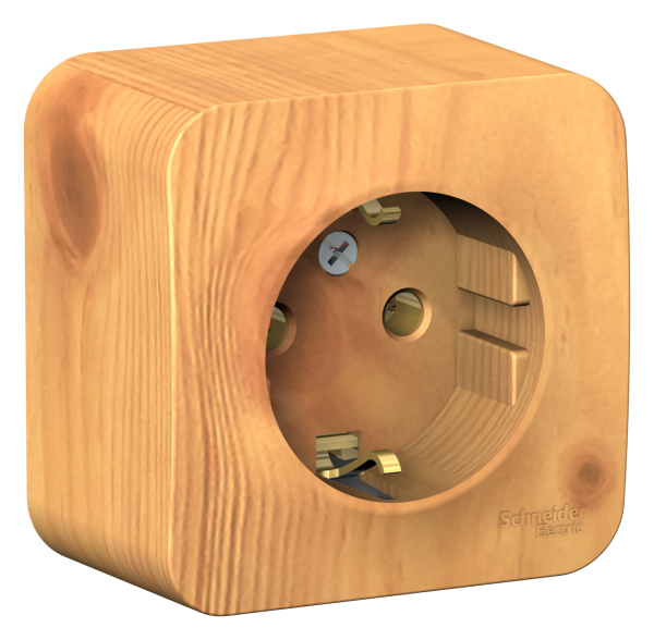 Купить Systeme Electric Blanca наруж Ясень Розетка с/з без шторок, 16А, 250В