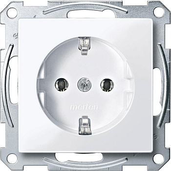 SE Merten SM Бел Актив Розетка с/з безвинт. зажим MTN2301-0325