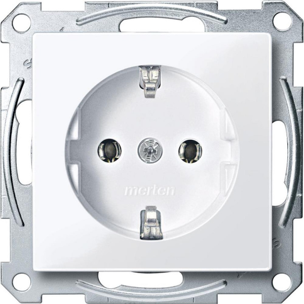 SE Merten SM Бел Актив Розетка с/з безвинт. зажим MTN2301-0325