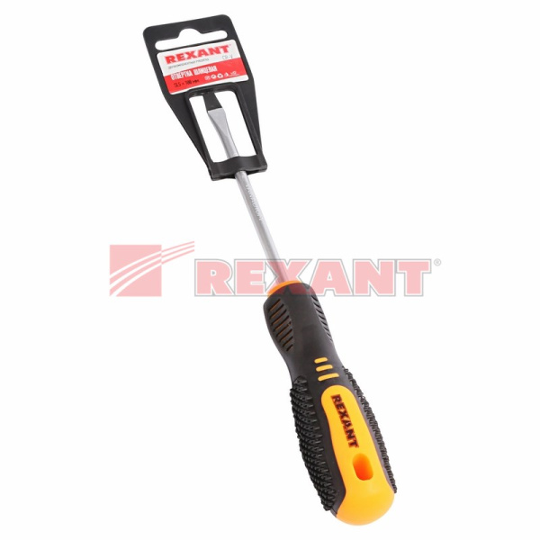 Купить Отвертка шлицевая SL 5 X 100 мм , двухкомпонентная рукоятка Rexant 12-4722
