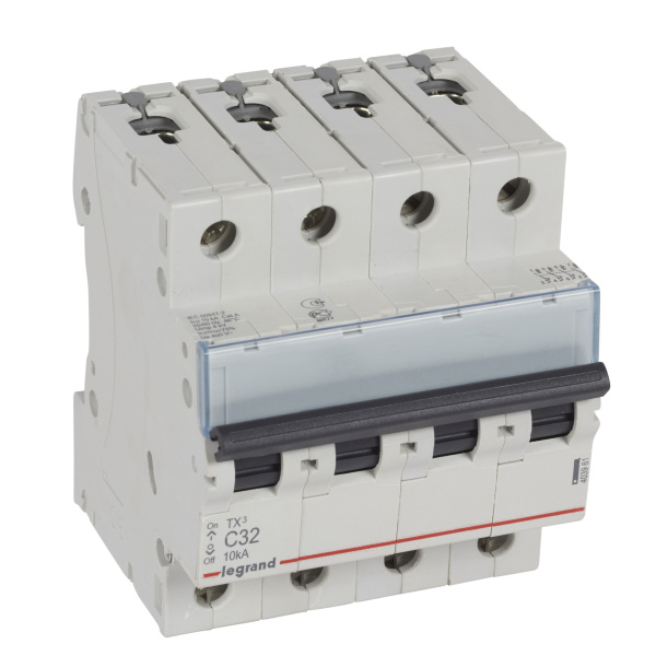 Legrand TX3 Автоматический выключатель 4P 32A (С) 6000/10kA 403961