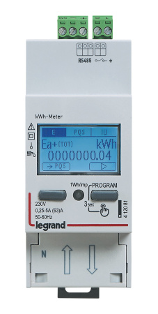 Legrand Однофазный счётчик EMDX³ - 63 А - 2 модуля - выход RS 485 412081