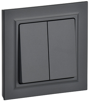 IEK BRITE Графит Выключ. 2-кл. 10А в сборе ВСР10-2-0-БрГ