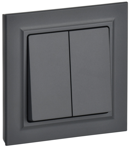 IEK BRITE Графит Выключ. 2-кл. 10А в сборе ВСР10-2-0-БрГ