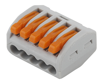 ЭРА NO-222-24 Клемма СМК, серия 415, с рычагом, 5 отверстий, 0.08-2.5мм2 (упак. 2 шт.)