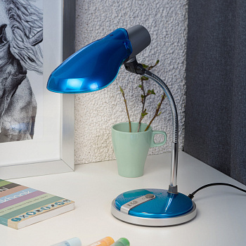 ЭРА NE-301-E27-15W-BU Синий Настольный светильник