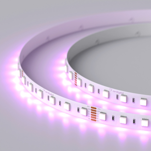 Купить Arlight Светодиодная лента RT-B60-12mm 24V RGBW-MIX-5-in-1 (20 W/m, IP20, 5060, 5m) (Открытый) 026363(2)