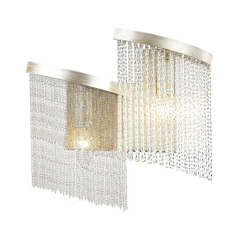 Odeon Light 4630/2W ODL20 417 серебристый/стекло/металл.цепочки Бра E14 2*40W 220V GRAZA