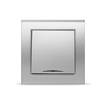 UNIVersal "Бриллиант" Выключатель Серебро 1 кл. с подсветкой 7949643