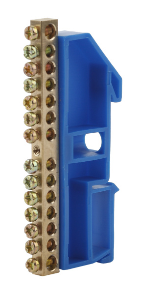 ЭРА NO-222-48 Синий Шина N "ноль" на DIN-изол ШНИ-6х9-14-Д