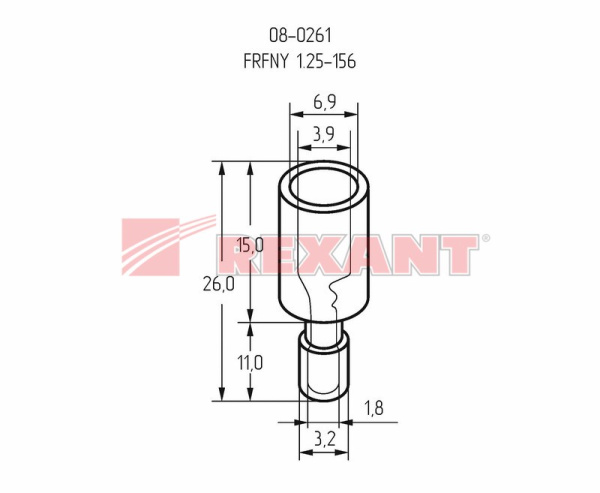Купить Разъем ШТЕКЕРНЫЙ полностью изолированный гнездо - 4мм 0.5-1.5мм² (РШПи-м 1.5-4 / РШИм 1,25-5-4) красный Rexant 08-0261