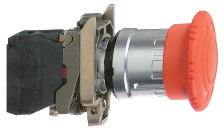 Купить SE XB4 Кнопка аварийного останова, возврат поворотом, 1НЗ, триггерного действия, металл XB4BS8442