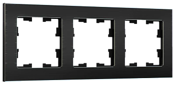 IEK BRITE DECOR Черный металл Рамка 3-м РУ-3-1-БрЧ