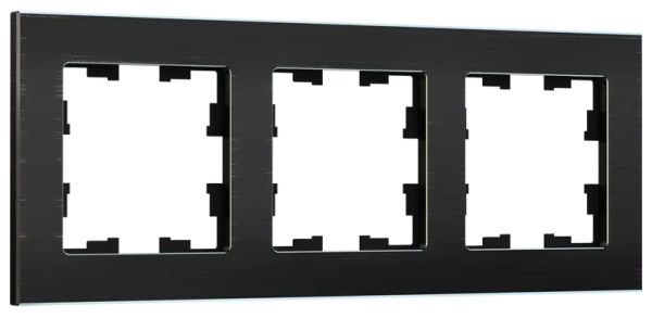IEK BRITE DECOR Черный металл Рамка 3-м РУ-3-1-БрЧ