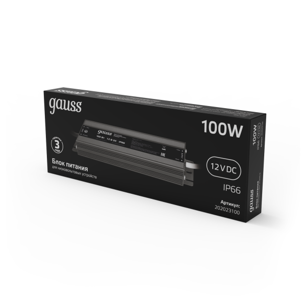 Купить Gauss Блок питания для светодиодной ленты пылевлагозащищенный 100W 12V IP66 5 202023100