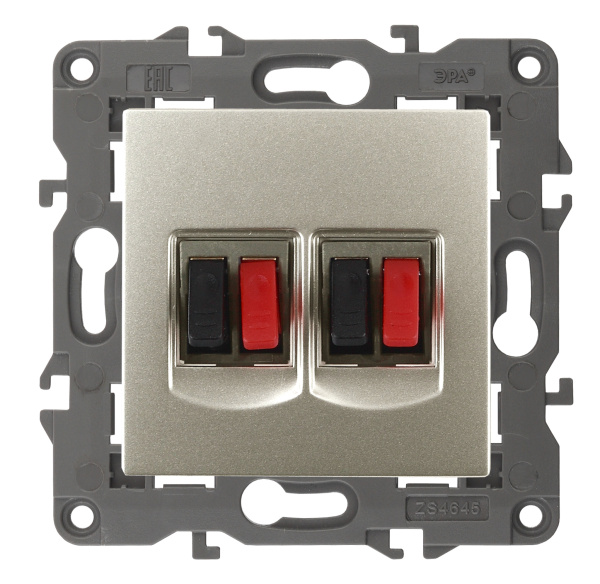 ЭРА 14-3112-04 Elegance Шампань Розетка Аудио двойная