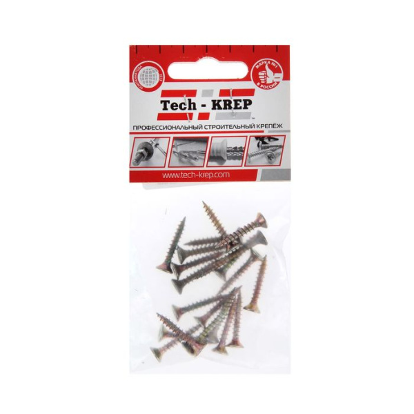 Купить Tech-Krep Саморез ШУж 4,0х25 пот. гол. (20 шт) - пакет 102490