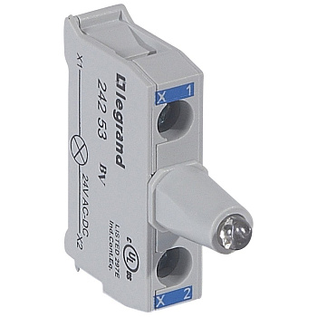 Legrand Osmoz Блок со встроенным светодиодом для головок для кнопочных постов 24В~/= синий 024253