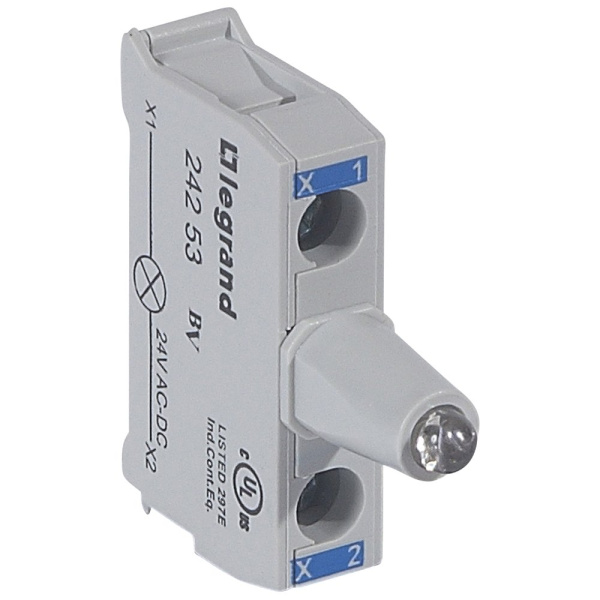 Legrand Osmoz Блок со встроенным светодиодом для головок для кнопочных постов 24В~/= синий 024253