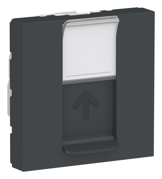 Купить SE Unica Modular Антрацит Розетка компьютерная, RJ45, одиночная кат. 6 STP, 2 модуля NU341754