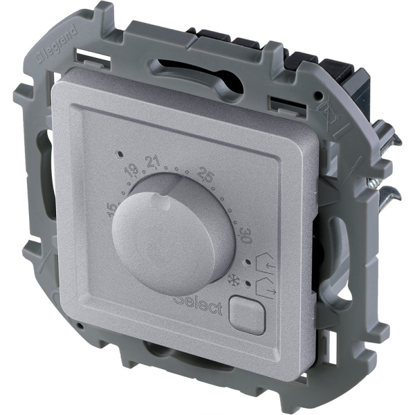 Купить Legrand INSPIRIA Алюминий Термостат с внешним датчиком для тёплых полов 673812